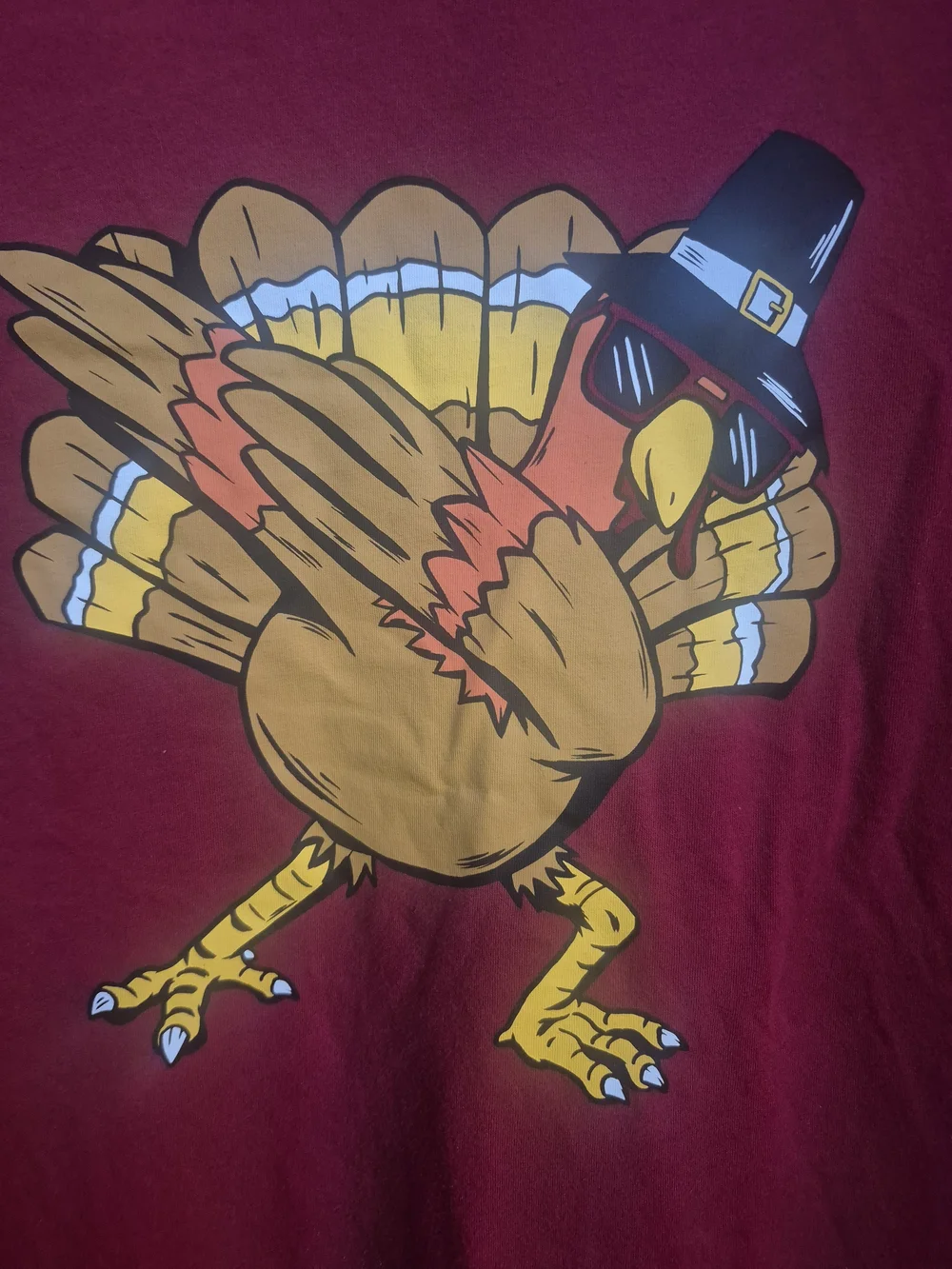 The Children's Place Maroon Long-Sleeve Tee with Turkey Graphic.   Box 46